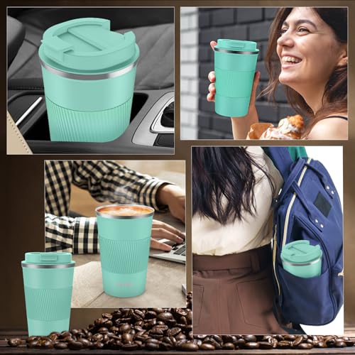 KETIEE Kaffeebecher to go,380ml Thermobecher Kaffee-to-go,Kaffeebecher Thermo,Doppelwandig Reisebecher Travel Mug… – Ansicht 4