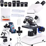 Binocular Microscope Magnification 40X-2500X, WF10x and WF25x Eyepieces, Dual LED Illumination, Suitable for Schools Home Labs Educational Adult Microscope