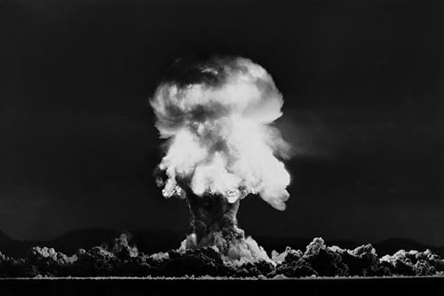 Explosión de bomba nuclear, prueba de Nevada, julio de 1957, fotografía fotográfica, decoración de pared, póster de 36 x 24 pulgadas