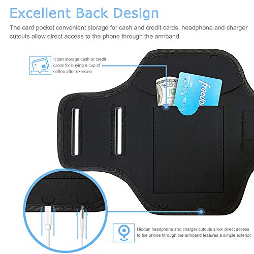 Iphone 8 Plus, 7 Plus Armband, Jemache Gym Running Workout Exercise Pouch Phone Holder Arm Band Case For Iphone 6/6S/8/7 Plus Support Touch Id Access (Black) #TOP2