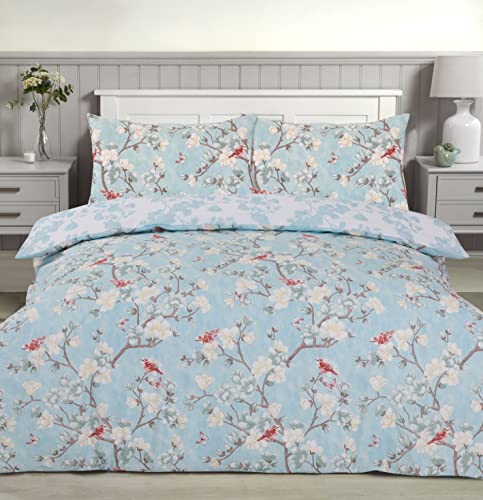 Night Comfort King Duvet Cover Set - 3 Piece Printed Bedding Set include 1 Duvet Cover King Size with 2 Pillow Covers - Duck Egg