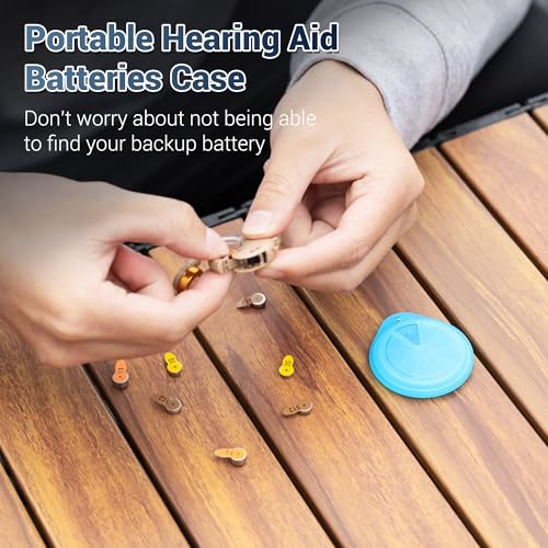 Image of Rotatable Size 312 13 10 Hearing Aid Battery Case with Keychain - Clear | LR41 Battery Caddy,for 8x Size312 A312 P312 312A PR41 P13 P10 LR41 AG3 Batteries,for Travel,NOT Fit Extra Long /Square Tab