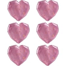 Pink Heart-Shaped Essential Oil Handmade Soap, 1.76 oz, Pack of 6-3-in-1 Body, Hand, and Face Cleanser for Soft, Smooth Skin - Perfect for Women, Men, Girls, Boys of All Ages, All Skin Types