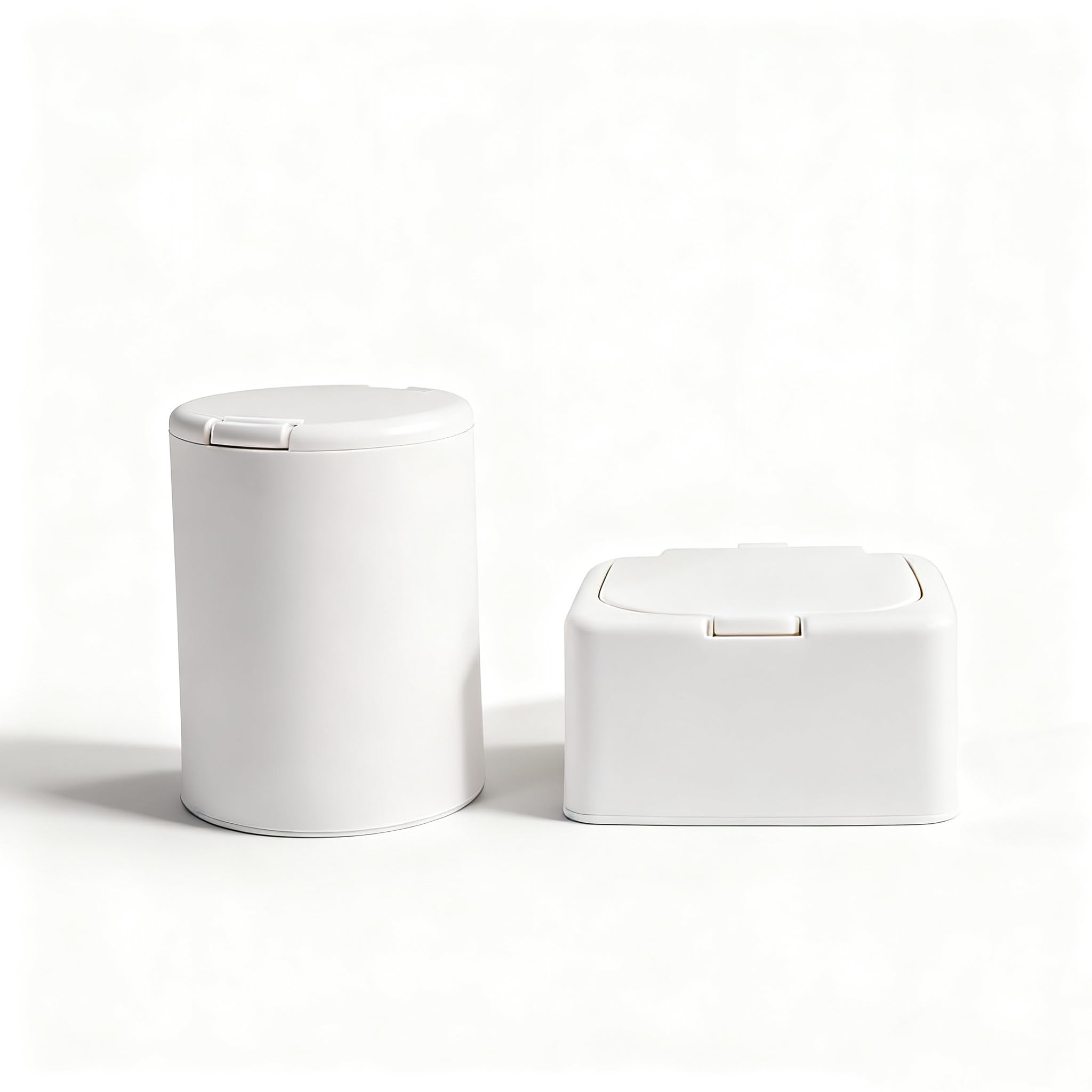 Floss Pick Dispenser,Refillable Press Flip Floss Sticks Holder,Reusable Floss Pick Case For Cotton Swabs,Balls,Pads,Qtip - Square Storage Box For Home,Hotel - White