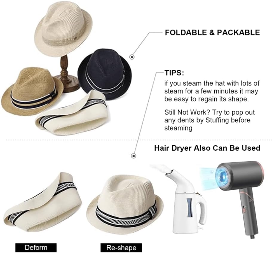 Mens Womens Western Style Cowboy Hat Wide Brim Breathable Summer Straw Hat Vintage Cowgirl Hat Shapeable Sun Hat Beach Hat - Image 7