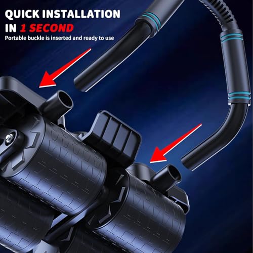 Image of Automatic Rebound Abdominal Roller, 4-Wheel Ab Trainer with Elbow Support, 2-in-1 Core Trainer