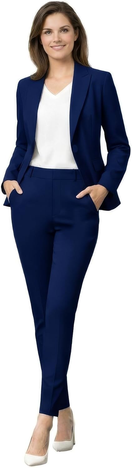 Marycrafts Women's Pant Suits Set – Professional Business Suiting Blazer and Pants 2 Piece Outfit - Image 2