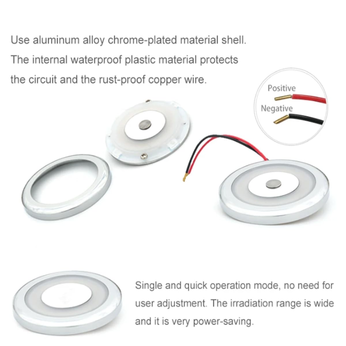 Plafonnier LED pour Camping-Car, 12V, 106mm, éclairage intérieur de Voiture, Interrupteur Tactile, intensité Variable, Lampe de Lecture pour Camping-Car, Bateau (Blanc Chaud 3 000 K)