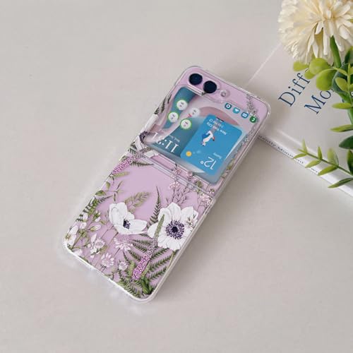 Couverture antichoc Galaxy ZFlip5 coque rigide transparente avec anneau perle