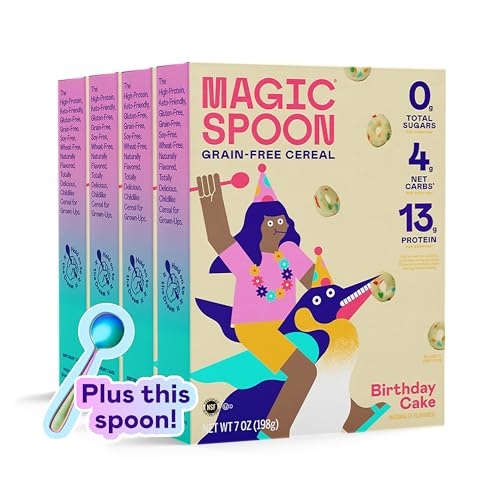 Image of Magic Spoon Birthday Cake High Protein Cereal - Keto & Gluten Free - 4 Pack