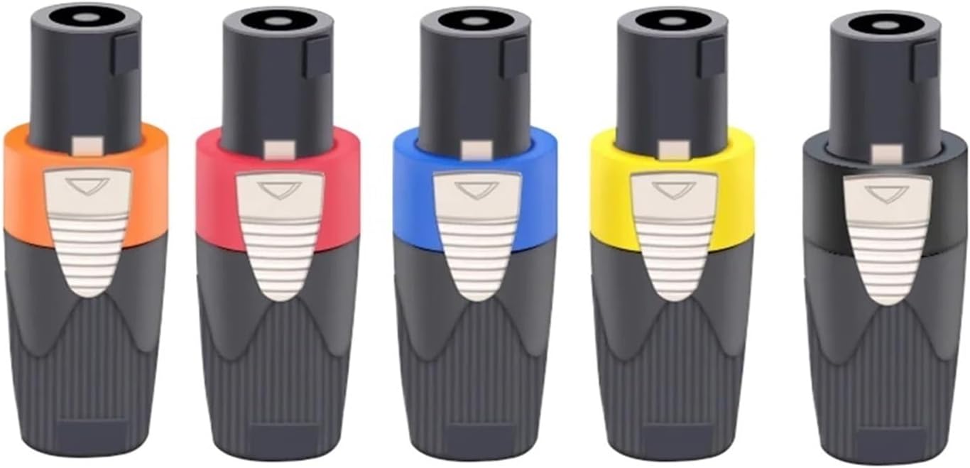 8pcs 4 Pole Male Plug Audio Speaker Cable Connectors(Orange)