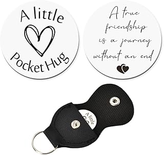 Best Friends Gifts for Women Men - Pocket Hug Keychain Friend Bff Bestie Birthday Christmas Gift Long Distance Relationship Gifts A True Friendship is A Journey Without An End Keychains Double Sided