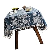 XuQiZZpp Elegante Tischdecke mit Blumenmuster, Vintage-Stil, wasserabweisend, Polyester,...