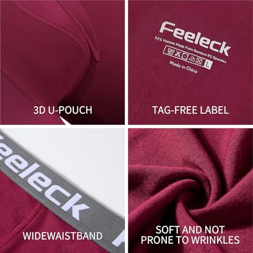 Feeleck Mens underwear Rayon Boxer Briefs 7-Pack,Soft & Moisture Wicking with Fly Underwear for Man3