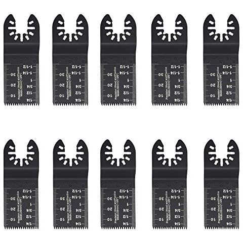 10PCS Oscillating Wood Cutting Saw Blades, Multitool Saw Blade Kit, Professional Wood/Metal/Plastic Universal Multitool, Made of High Carbon Steel, Durable, Demolition, Plumbing, Remodeling Cover
