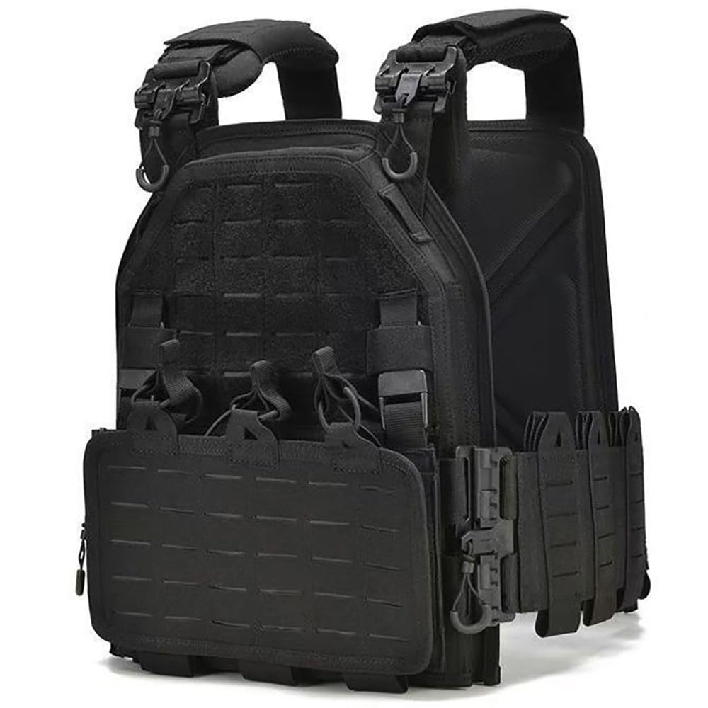 Chaleco Táctico Airsoft,Ajustable con Sistema MOLLE y Liberación Rápida, Chaleco Ligero y Transpirable con Paneles Laterales Elásticos para Senderismo y Paintball Outdoor