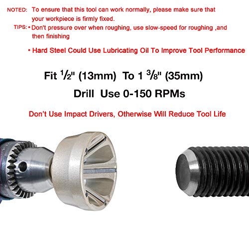 ORXPLUS TOOLS Deburring External Chamfer Tool, Tungsten Blade, Drill Bit, Remove Burrs - Fits 1/2"-1 3/8" (13mm-35mm) - Image 2