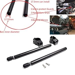 Aluminium Demi Guidon motos Ø 37mm bracelet moto pour GS500 GT550 Universel fourche 37MM guidon bracelet cafe racer Angle 8 ° tubes 22MM couleur noire