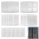 Set mit 55 Teilen für die Reparatur von Moskitonetzen, Klettband mit 4 Größen (1,5 x 6 cm, 5 x 5 cm, 5 x 10 cm, 10 x 10 cm), Scotch Reparatur für Fenster, Tür und Mosqutaire, Haarfänger für Dusche
