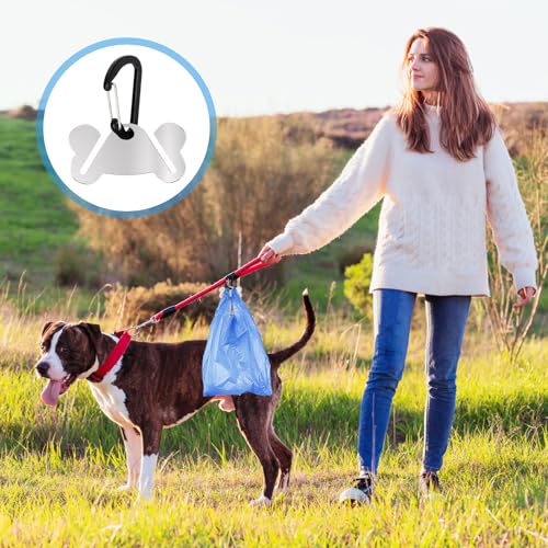 Abfallsackträger aus Metall, 2 Stuck Freihändiger Halter für Hundekotbeutel, Hundekotbeutelhalter, Freihändiger Kotbeutelhalter Clip, Abfallbeutelhalter für Leinenspender Zubehör (Schwarz)