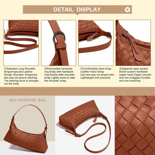 Image of Handbags Shoulder Bags for Women Small Bags Women's Woven Tote Bag Crossbody Handbag Travel Hand Bag Purse Hobo