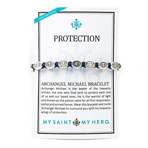 "My Saint My Hero "Archangel Michael Protection Bracelet – Handwoven - Archangel Michael and 5 Miraculous Medals – Shield of Faith for Men and Women – Made in Medjugorje2