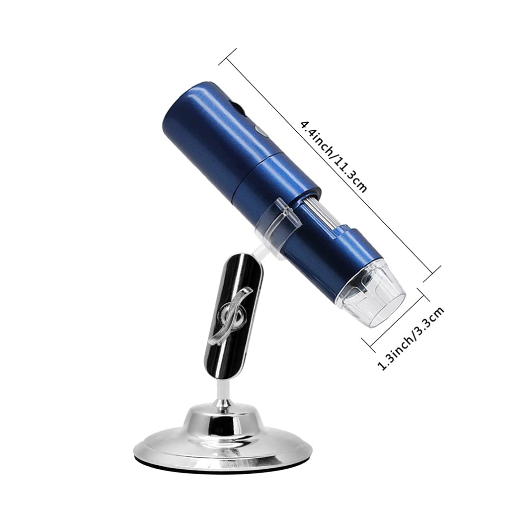 Microscopio Digital con Zoom, Lupa Led Portátil De 1000 Aumentos, Microscopio Recargable para Teléfono Y Tableta.,Blue