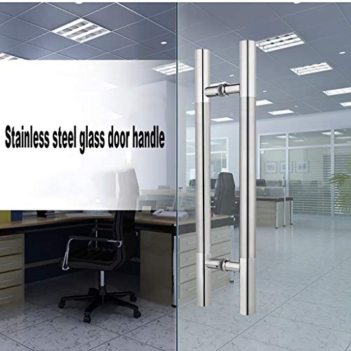 Poignée de porte en verre push-pull acier inox sans jeu
