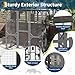 70 in Walk-in Catio with Window Access, Extra Large Outdoor Cat Enclosure for Multiple Cats, Waterproof Roof Cattery with Bridge and Scratching Post Outside Cat Patio Playpen Grey