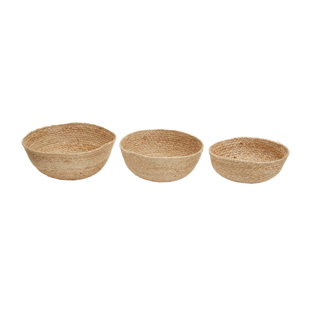 Premier Housewares Lidi Set of 3 Jute Baskets - Renewable Jute - Hand-woven - Natural