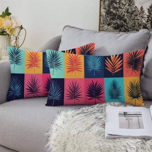 Housse de coussin velours 50x90 bleu grand format taie lot de 2