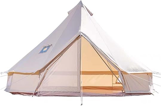 UKGlamping Canvas Tent Bell Tent Yurt with Stove Jacks Camping,Luxury Outdoor Camping and Glamping Cotton Yurt Tent for All Year Living3/5Person