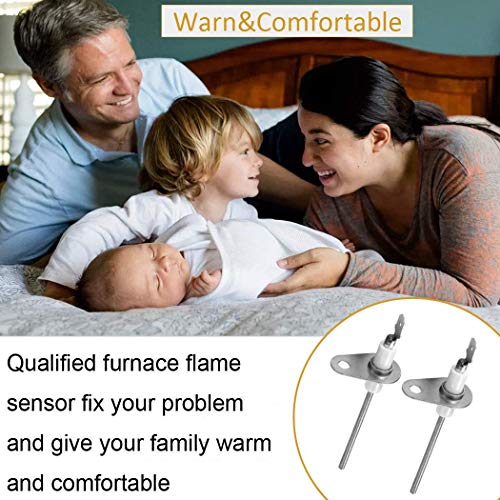 Flame Sensor For Goodman Furnace - Flame Sensor Igniter Sensing Rod For Goodman Janitrol Amana York Furnace, Replacement For The Part# 0130F00010 B1172606 B11726-06 (2) #TOP5