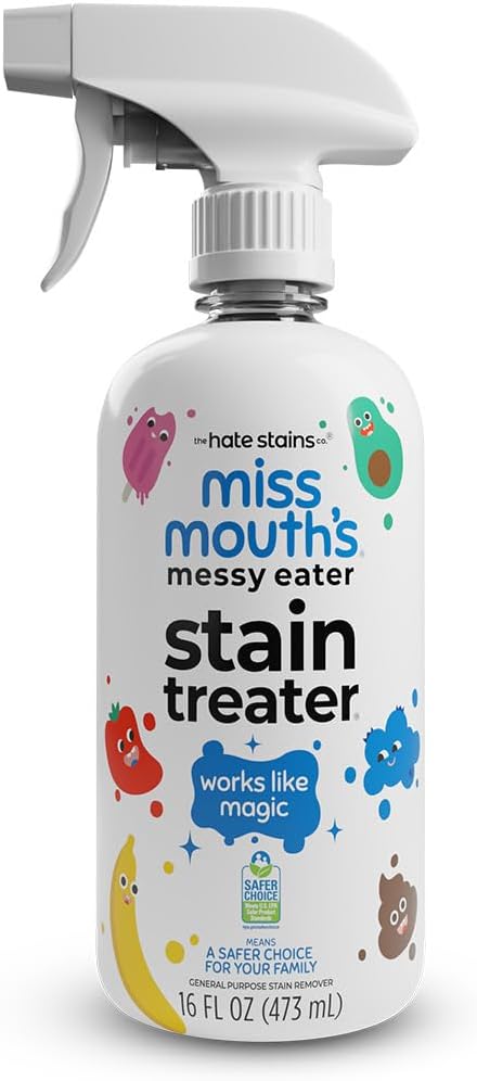 Miss Mouth's Messy Eater Stain Treater Spray - 16oz Stain Remover - Newborn & Baby Essentials - No Dry Cleaning Food, Grease, Coffee Off Laundry, Underwear, Fabric Miss Mouth's Messy Eater Stain Treater Spray - 16oz Stain Remover - Newborn & Baby Essentials - No Dry Cleaning Food, Grease, Coffee Off Laundry, Underwear, Fabric