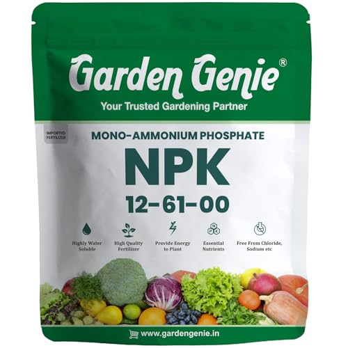 Image of Garden Genie MAP (Mono Ammonium Phosphate) NPK 12 61 00 Fertilizers for Plants 800 Gm | Water Soluble Plant Growth Promoter | Foliar Spray Application