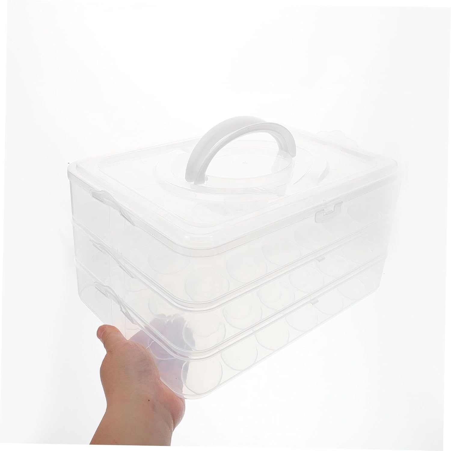 Portable Tray Lid for Eggs Stackable Holder Handle for Refrigerator Storage Container for Holidays and Events