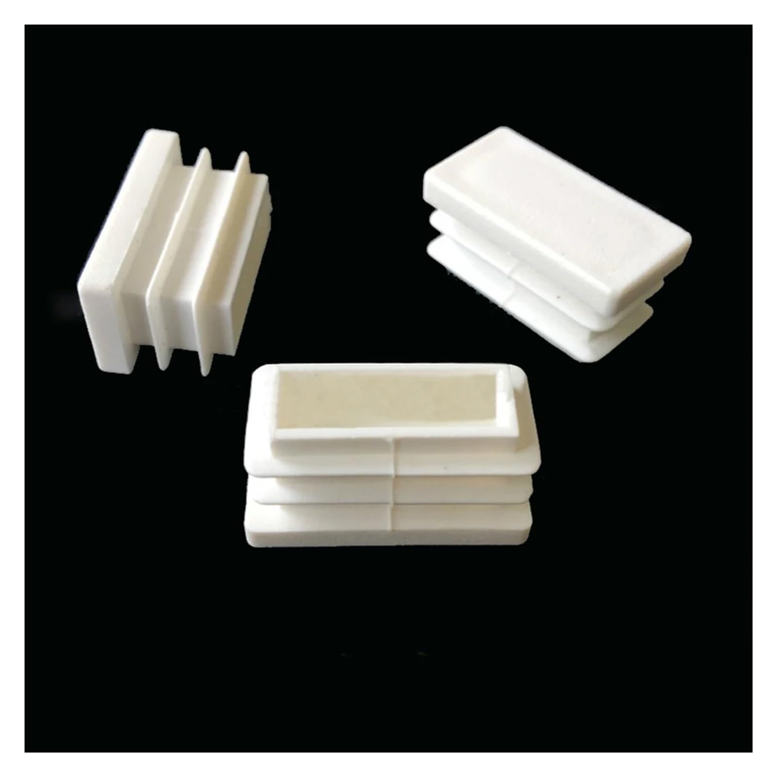 10 szt. Biały Plastikowy Wielokrotnego Użytku Zaślepka Rura Rura Box Sekcja Bung Osłona Przeciwpyłowa do Nogi Krzesła (rozmiar: 50x70mm Idealny do rur 10x20 do 100x200mm)