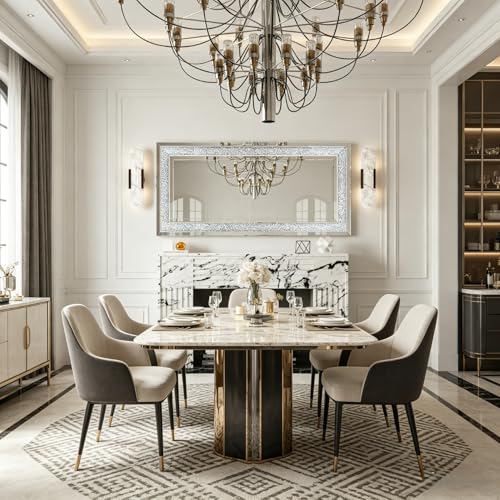 Miroir mural 120x60 verre biseauté diamant Artloge