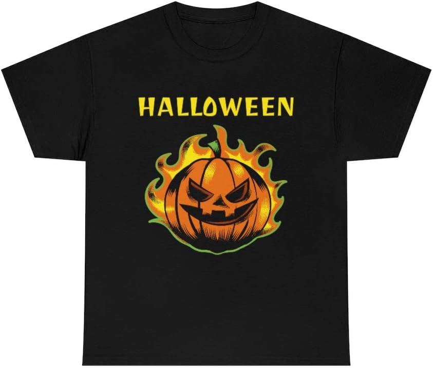 Flaming Pumpkin Shirt Women Plus Size 1X 2X 3X 4X 5X Pumpkin Tshirts Plus Size Halloween Costumes for Women