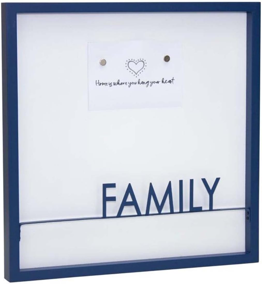BLACK FOREST DECOR Blue Home Memo Board, Iron, Decorative Accent, 15.75" W x 1.25" D x 15.75" H