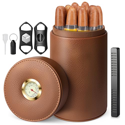 Scotte Leather Cedar Cigar Humidor Case (Black)
