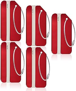 Aluminum Luggage Tag for Luggage Baggage Travel Identifier by Ovener (Red 2 Pcs)
