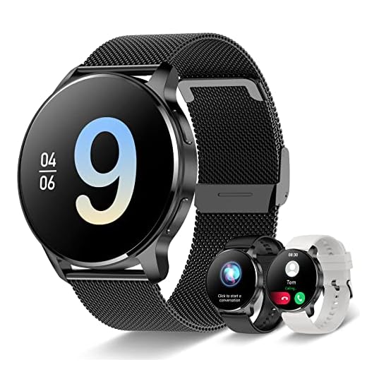 Iaret Smartwatch para mujer y hombre con llamadas, asistente de voz, notificaciones y mensajes, 20 modos de deporte, podómetro, pulsómetro, SpO2 y sueño, negro