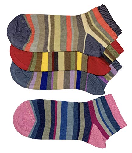 Image of 4 Pairs of Women's Combed Cotton Ankle Socks - Made in Italy - One Size