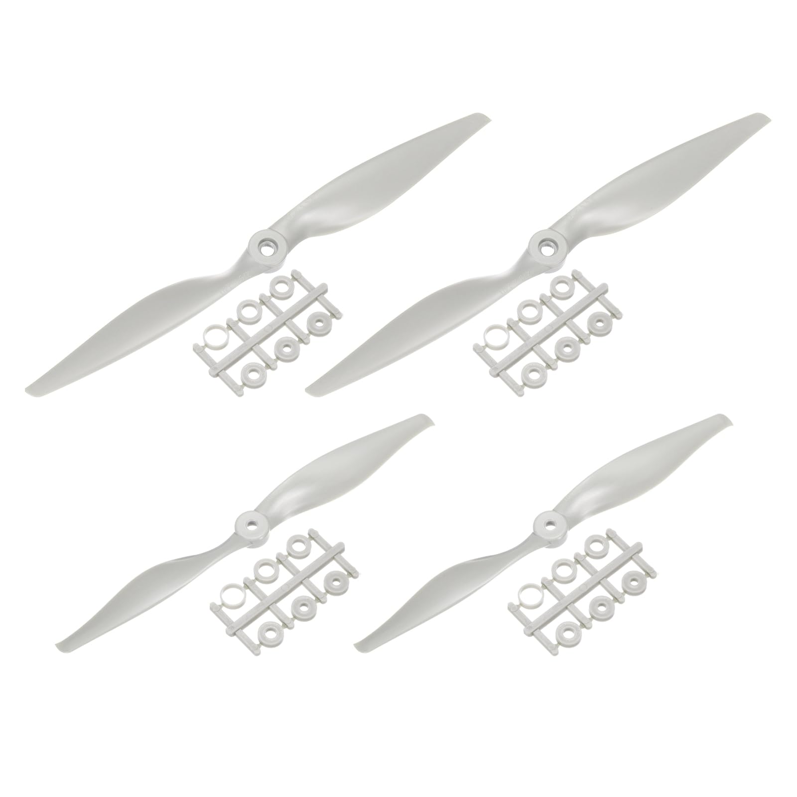 QUARKZMAN 10x5, 14x7 Hélice Rc Hélices 2 Lames Gris avec Bagues d'Adaptation pour Avion Électrique, Paquet de 2