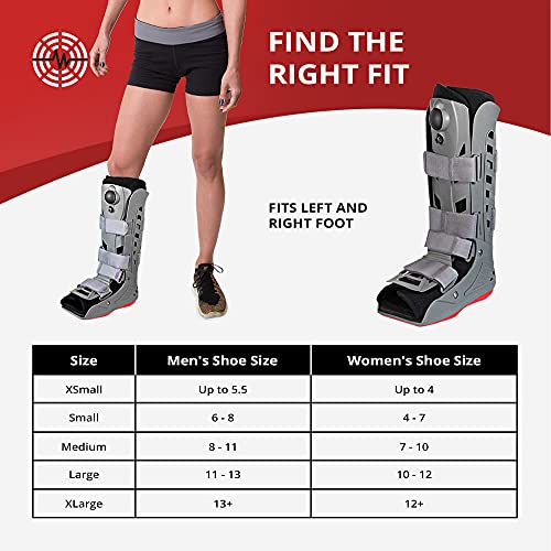 Manamed Royal Boot Air Tall Cam Boot - Large | Orthopedic Walking Boot For Sprained Ankle With Air Pump & Traction | Foot Brace For Injured Foot, Ankle Sprain, Broken Toe & Post Surgery #TOP4