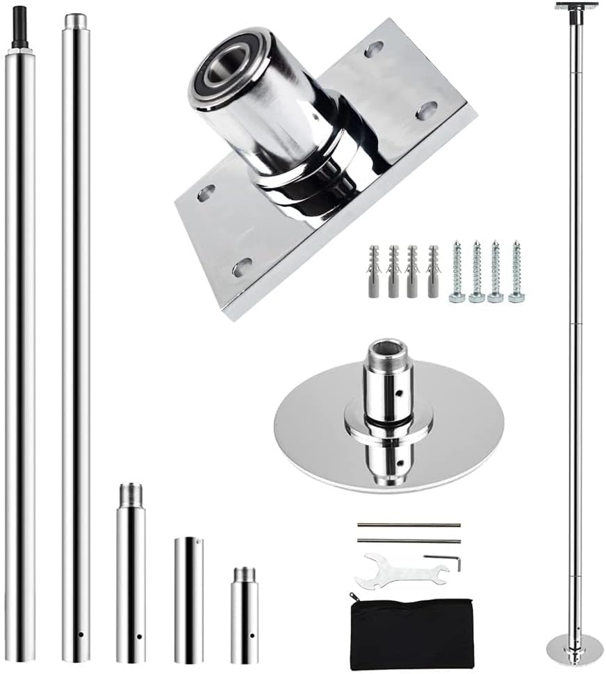 Height Adjustable Permanent Dance Pole with Fixed Plate Enhanced Safety and Stability for Home Dancing