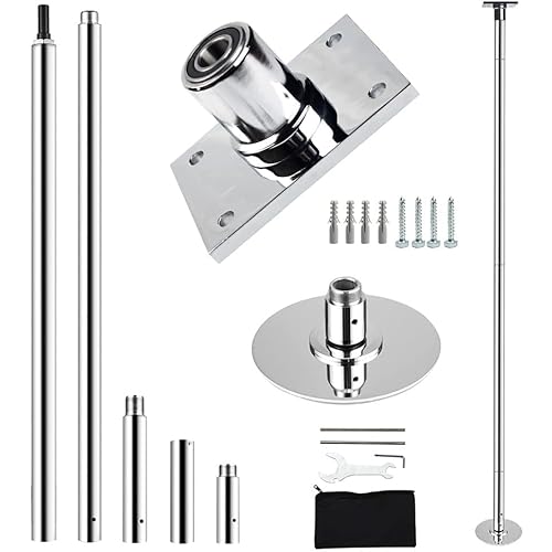 Height Adjustable Permanent Dance Pole with Fixed Plate Enhanced Safety and Stability for Home Dancing