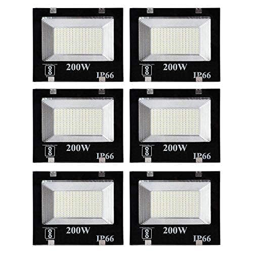 Desidiya® 200 Watt Ultra Thin Slim IP66 LED Flood Light Cool White Waterproof Outdoor Light 200W (Pack of 6)