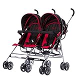 Dream On Me Twin Stroller, Dark Red